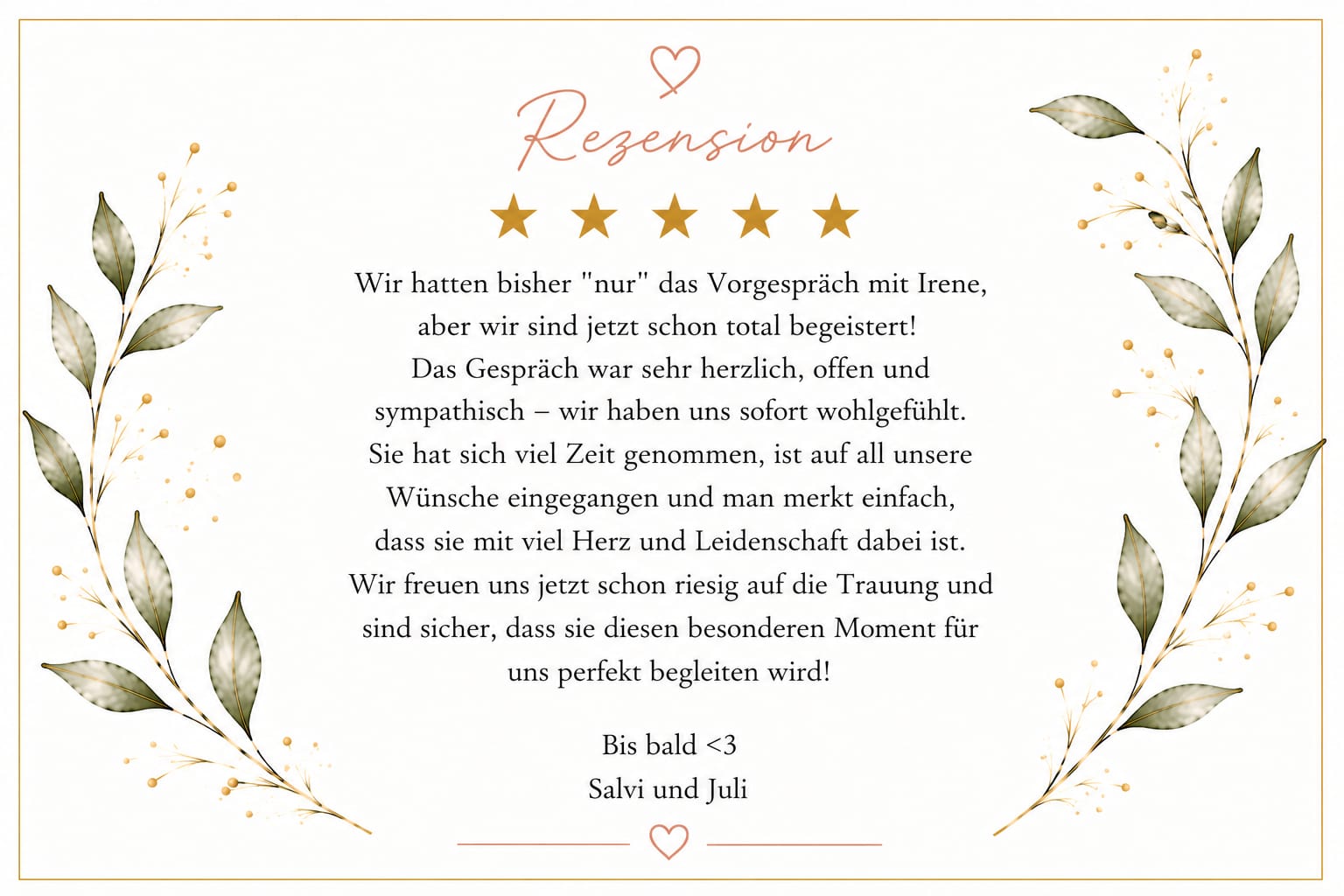 Rezension von Salvi und Juli – 5 Sterne