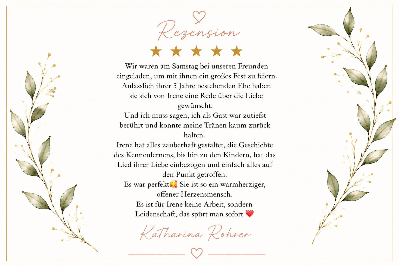 Rezension von Katharina Rohrer – 5 Sterne