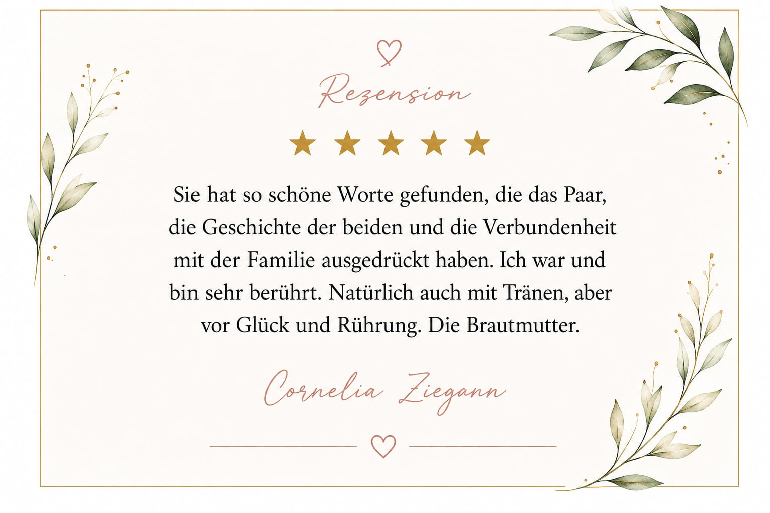Rezension von Cornelia Ziegann – 5 Sterne
