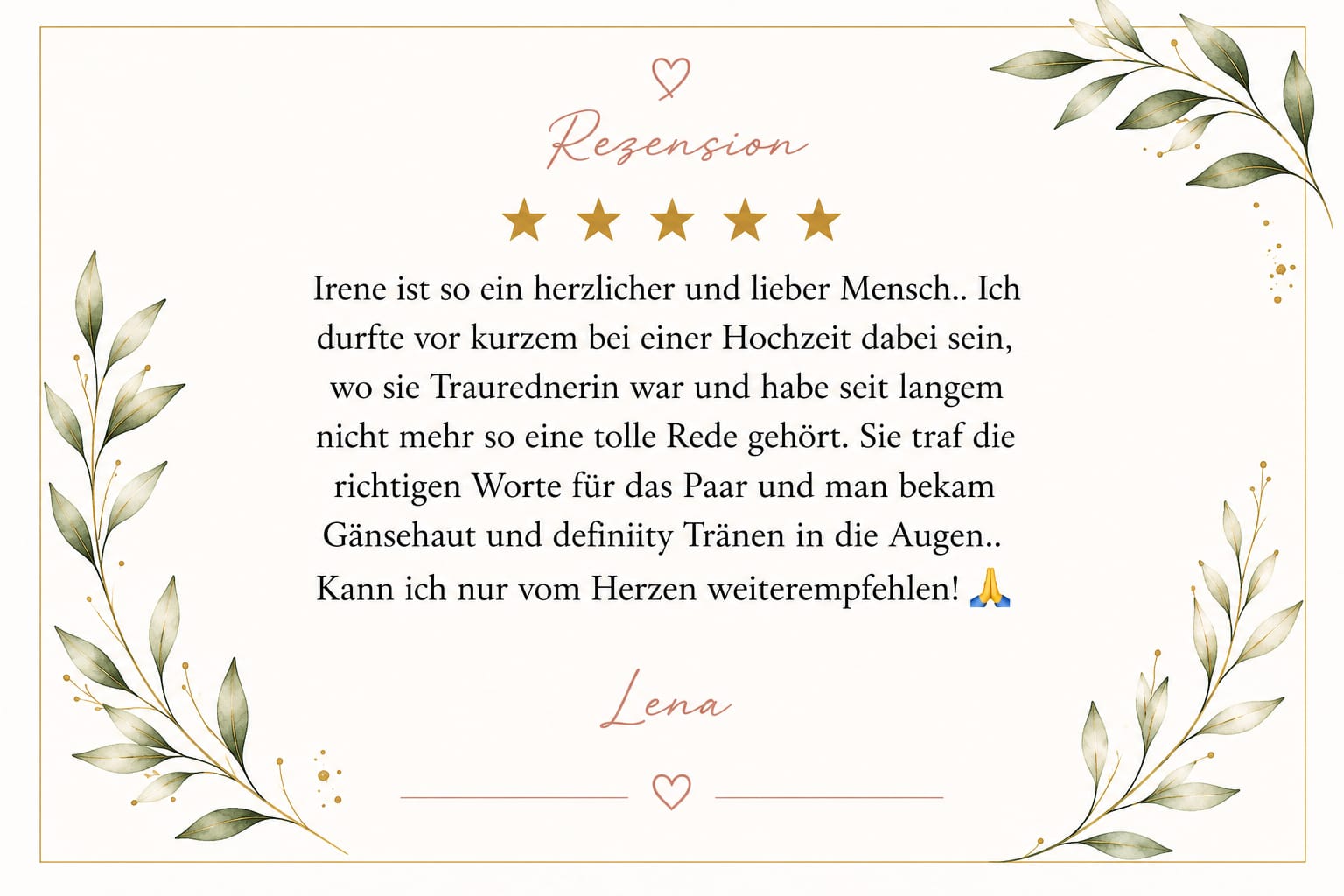 Rezension von Lena – 5 Sterne