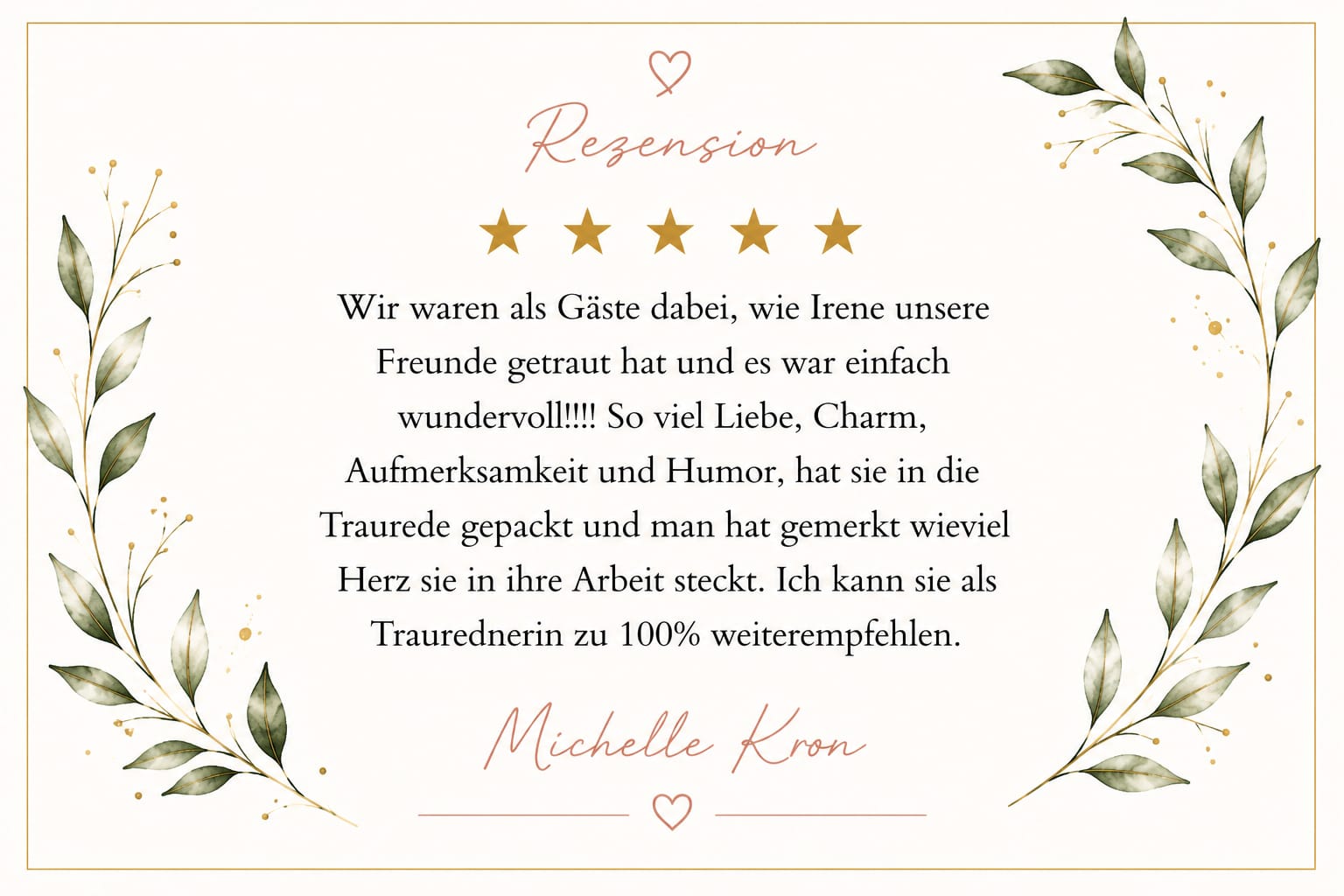 Rezension von Michelle Kron – 5 Sterne